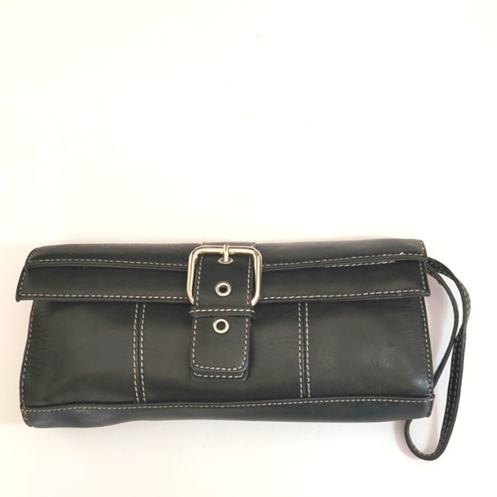 Apostrophe Black Leather Rectangular Wristlet - image 2